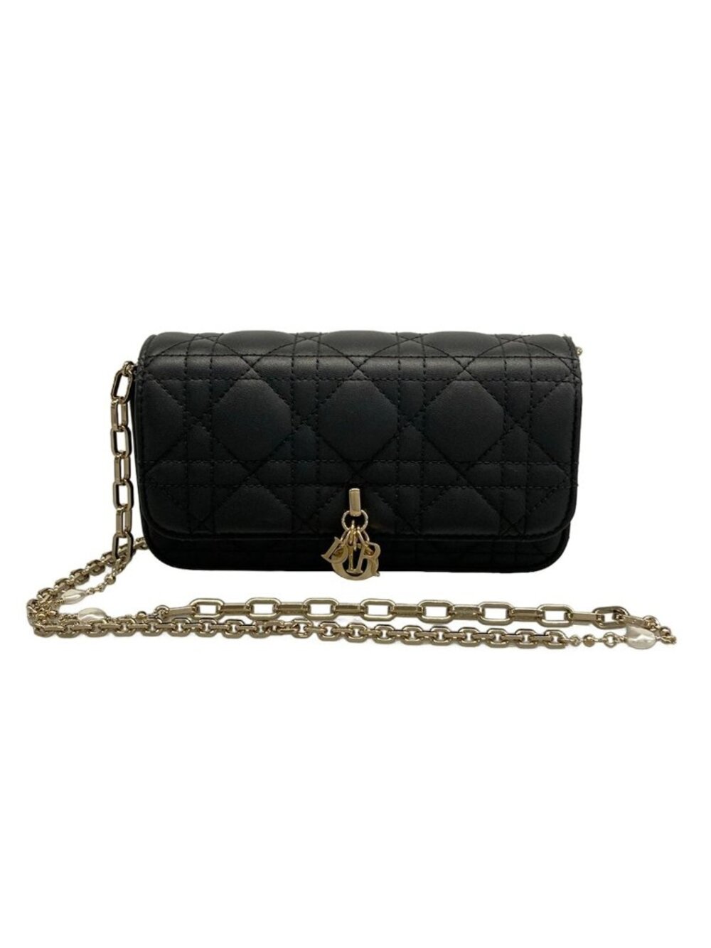 Dior Shoulder Bag My Talk Phone Black Leather